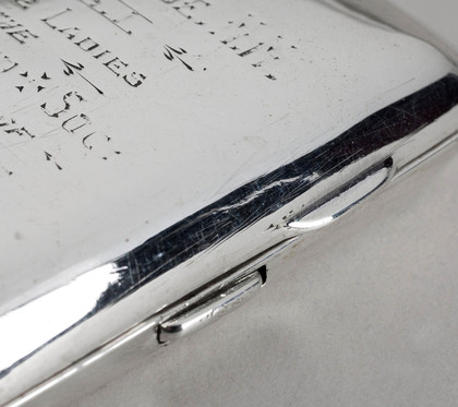 Silver WWI Cigarette Case - Military Medal, Menin Road, Red Cross,  Pte Cronje