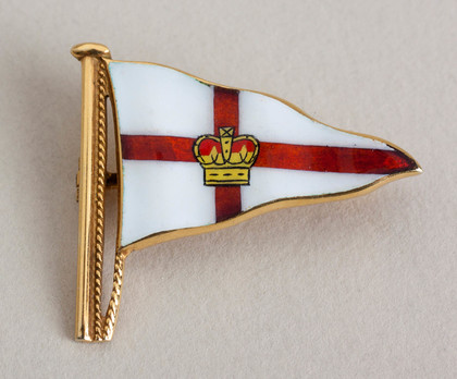 Antique Royal Yacht Squadron 9CT Gold and Enamel Burgee Brooch 