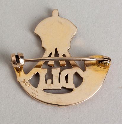 Durban Light Infantry Gold and Enamel Sweetheart Brooch - WW II, Blue Enamel