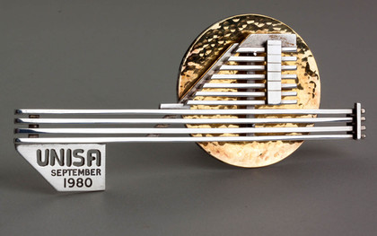 Commemorative Sterling Silver Key - UNISA OR Tambo Administrative Building, September 1980, Owen Horwood - Erich Frey, Stephen Colegate
