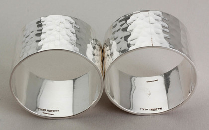 Scottish Silver Arts & Crafts Silver Napkin Rings (Pair) - Eric Norris Smith