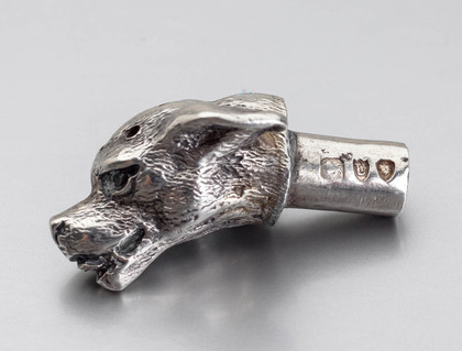Victorian Novelty Cast Silver Dog Pepper - Thomas Johnson, Frederick Edmonds