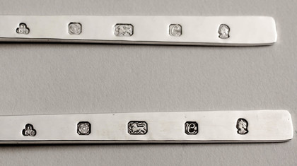 Denis Lacy-Hulbert Silver Arts & Crafts Puritan Condiment Spoons (pair, large size)