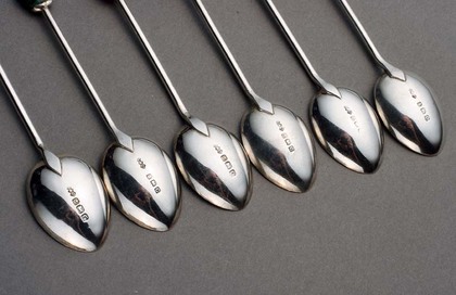 Liberty Silver Coffee Spoon set (6) - Semi Precious stones