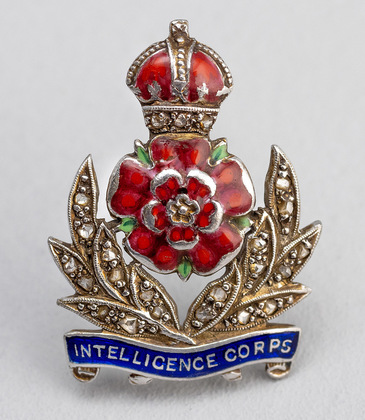 Intelligence Corps 18 Carat Gold, Diamond and Enamel Sweetheart Brooch - World War II