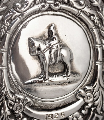 Indian Colonial Silver Viceroys Shield Trophy Menu Holder - J. Boseck & Co.