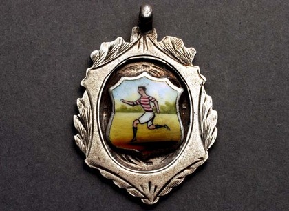 Silver and Enamel Football Fob
