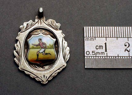 Silver and Enamel Football Fob
