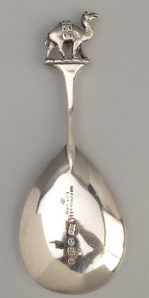 Victorian Silver Worshipful Company of Grocers Caddy Spoon - Spice Laden Camel, Mappin & Webb 