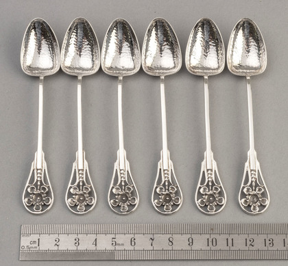 Australian Sterling Silver Flora Teaspoons (Set of 6) - Geraldton Wax, Linton Silver