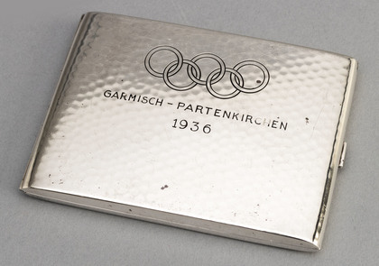 1936 Winter Olympic Commemorative Sterling Silver Cigarette Case - Garmisch Partenkirchen