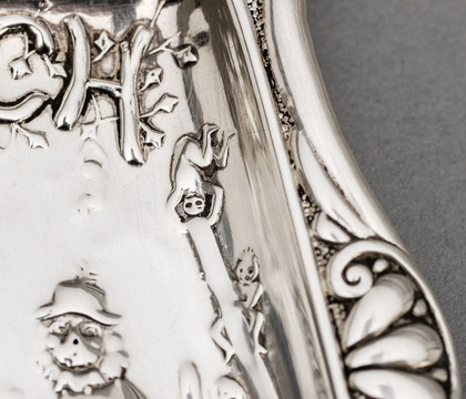 Victorian Silver Mr. Punch Pin Tray - Punch & Judy, Punch Magazine, 1849