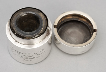 Boer War Antique Silver Travelling Inkwell - F.I.D. Natal Army, Major General A.E Sandbach, Sampson Mordan