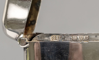 Northern Command Bombing School Antique Silver Vesta Case - Grenade School