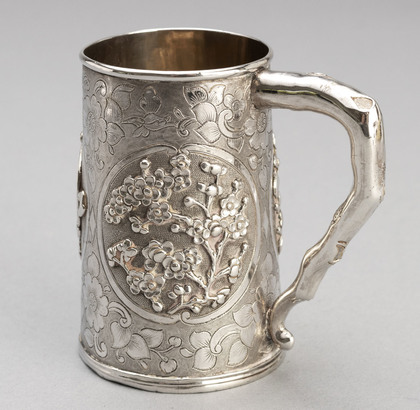 Chinese Export Silver Christening Mug - Dragon, Prunus, Khecheong