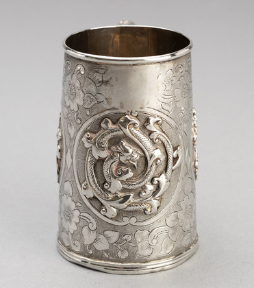 Chinese Export Silver Christening Mug - Dragon, Prunus, Khecheong