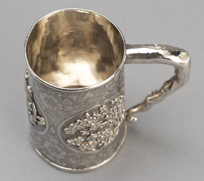 Chinese Export Silver Christening Mug - Dragon, Prunus, Khecheong