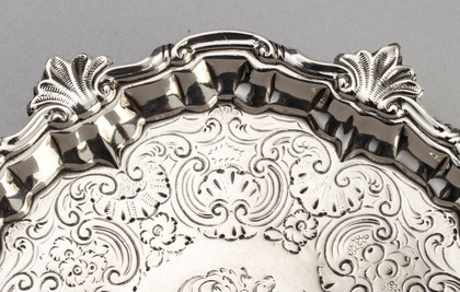 George II Silver Salver - Spero Infestis Metuo Secundis, Ludlow, Riley, Ellerton Stewart, - William Peaston