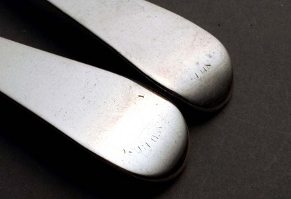 Scottish Silver Hanoverian tablespoons (pair)