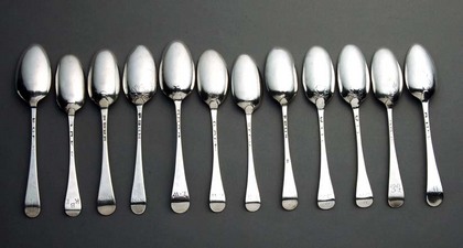 Silver Hanoverian Tablespoons (mixed set of 12)
