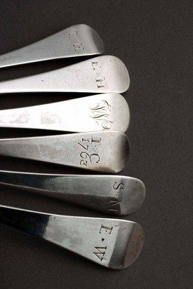 Silver Hanoverian Tablespoons (mixed set of 12)